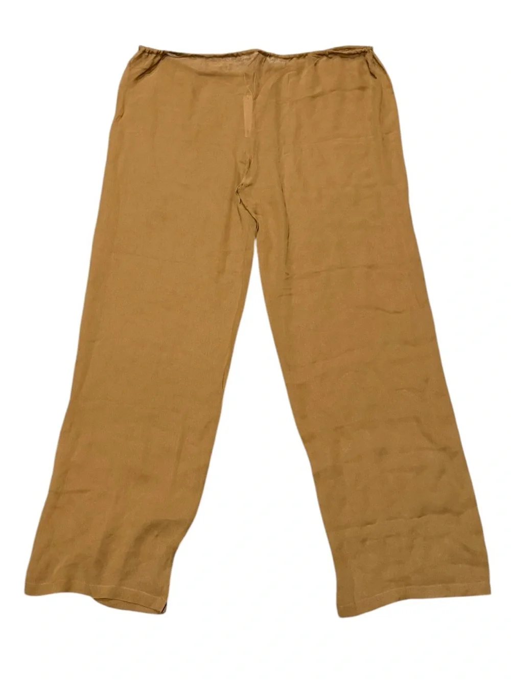 Skims Silk Crinkle Chiffon Cover-Up Pant in Almond
